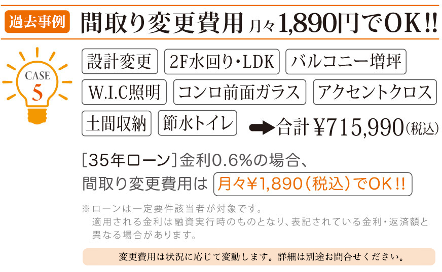 セミオーダー横浜建物住宅 間取り変更の費用 case.5 横浜建物