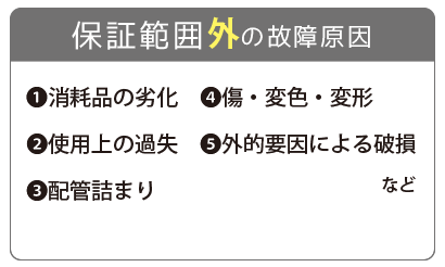 保証範囲外の故障原因