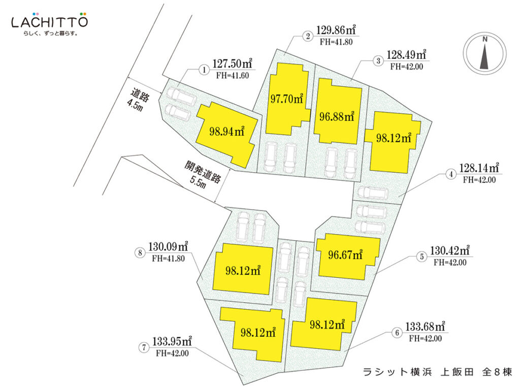 ラシット横浜 上飯田町 全8棟 全体区画図