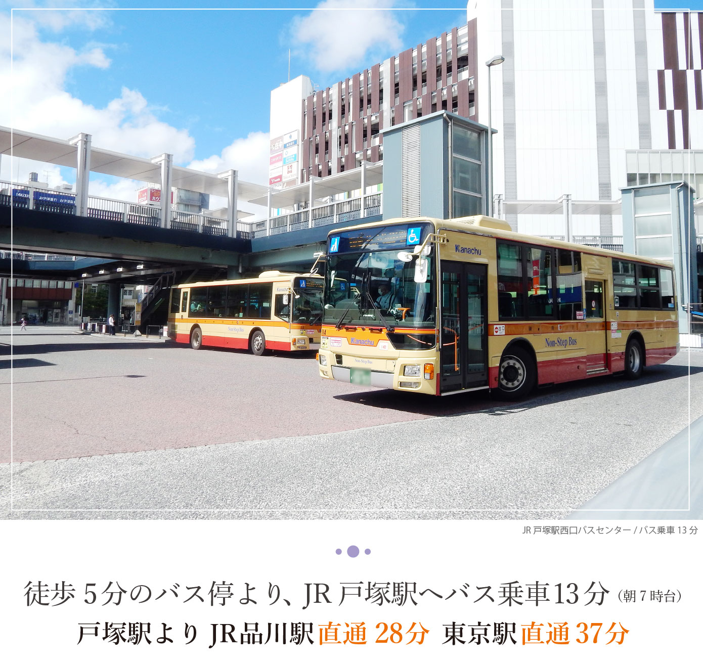 JR戸塚駅へバス乗車13分