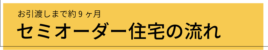 お引き渡しまで約9か月 セミオーダー住宅の流れ