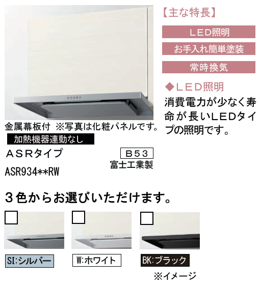 リクシル システムキッチン NDのレンジフード