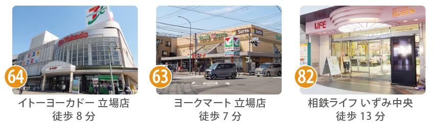 イトーヨーカドー立場店、ヨークマート立場店、相鉄ライフ いずみ中央の外観写真