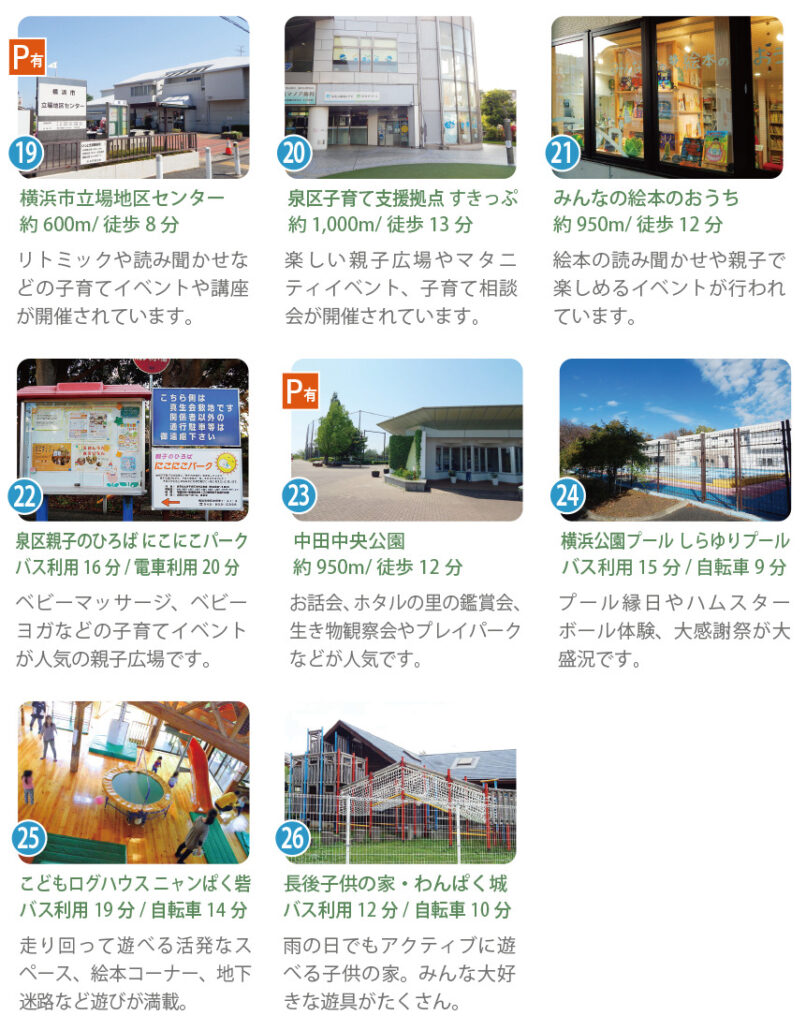 和泉中央北2丁目周辺の子育てスポット8施設の外観