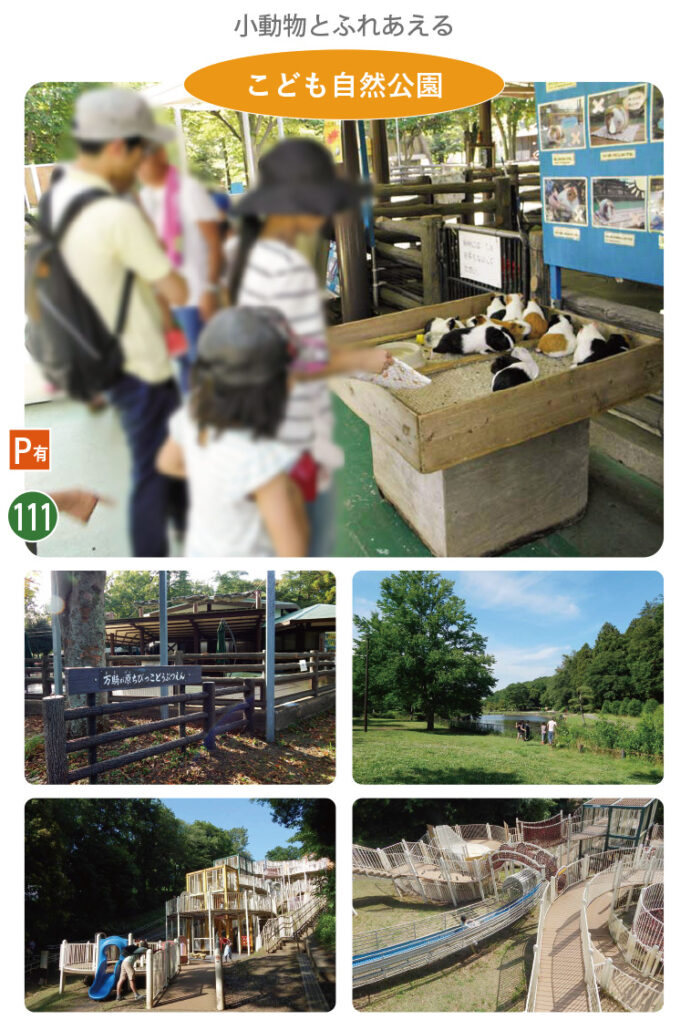 こども自然公園の万騎が原ちびっこ動物園、大池、とりでの森