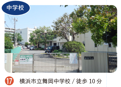 横浜市立舞岡中学校の正門