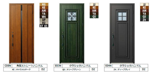 YKK ap ベナート 防火玄関ドア デザインバリエーション