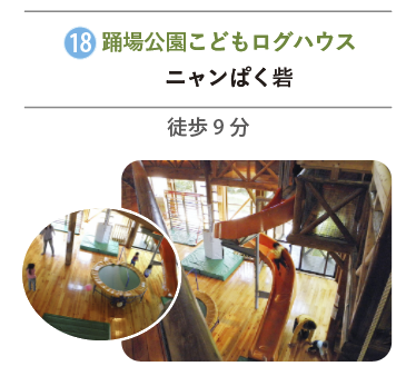 踊場公園こどもログハウス（ニャンぱく砦）の内部の写真