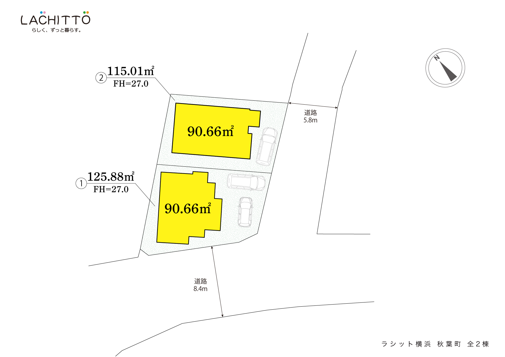 ラシット横浜 秋葉町 全2棟 区画図