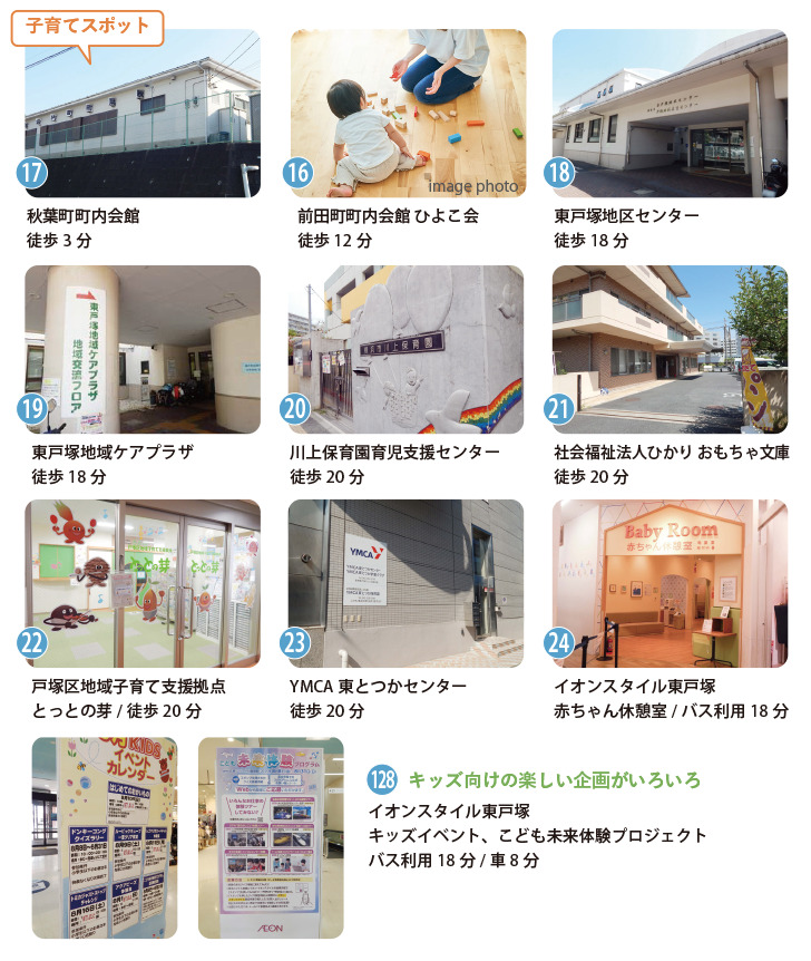 秋葉町周辺の子育てスポット