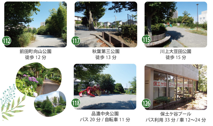秋葉町周辺の遊具公園と保土ヶ谷プール