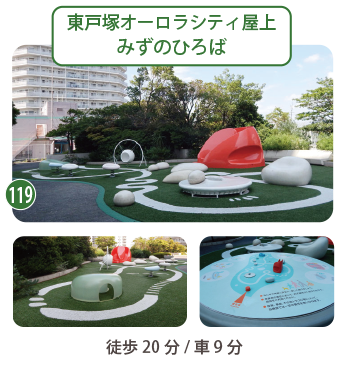 東戸塚オーロラシティ屋上 みずのひろばの遊具コーナー