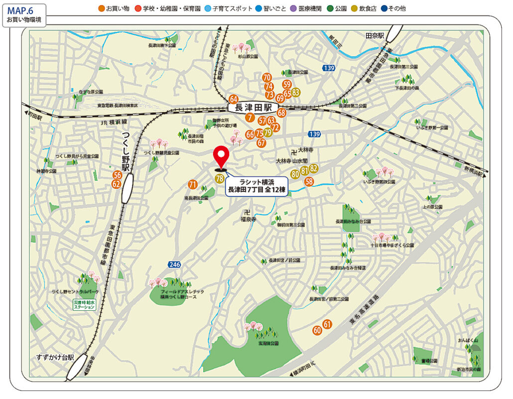 周辺環境マップ お買い物環境 長津田7丁目 周辺環境マップ お買い物環境