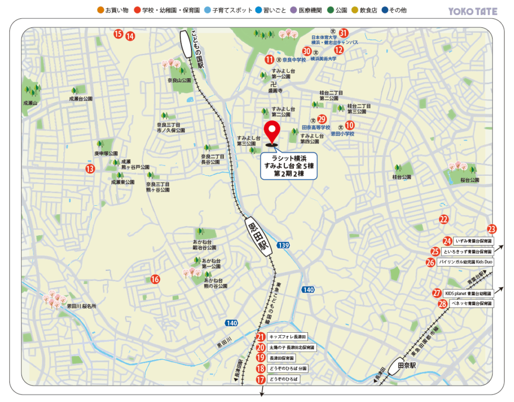 すみよし台周辺環境マップ すみよし台周辺環境マップ