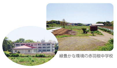 緑豊かな環境の茅ヶ崎市立赤羽根中学校