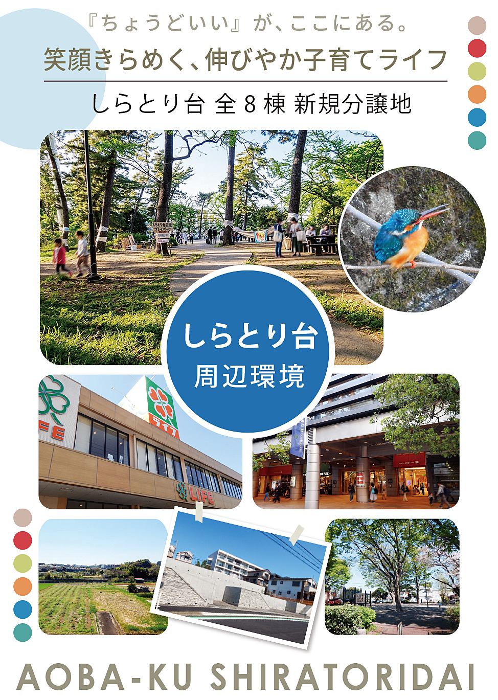 青葉区しらとり台|青葉区で人気の田園都市線・青葉台駅利用の新築戸建て住宅 全8棟 横浜市青葉区しらとり台の新築戸建て住宅分譲地。青葉台駅利用、田園都市線エリアの便利さと公園や恩田川の自然に囲まれた子育て環境