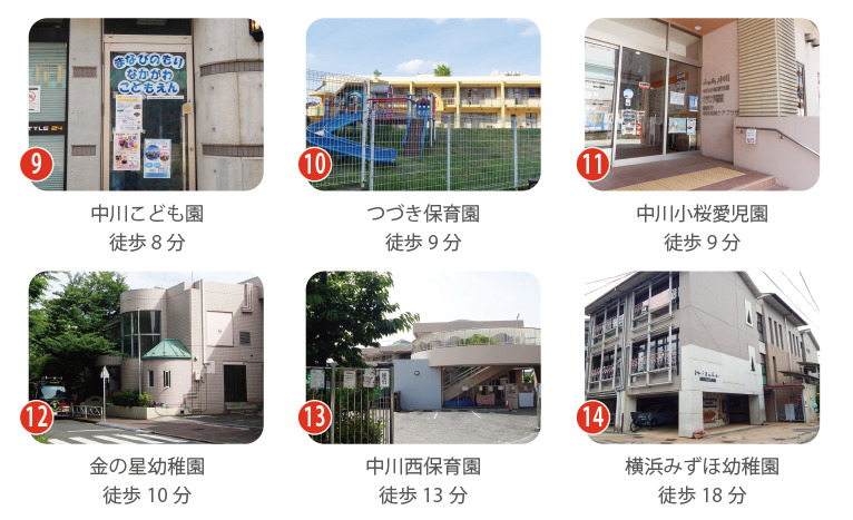 横浜市都筑区牛久保周辺の幼稚園・保育園環境
