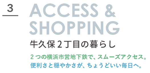 横浜市都筑区牛久保のアクセスと買い物環境