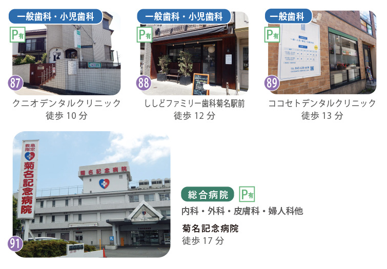 富士塚1丁目の医療環境|近くにある安心の医療施設 富士塚1丁目周辺の病院やクリニックなど医療施設を紹介する画像