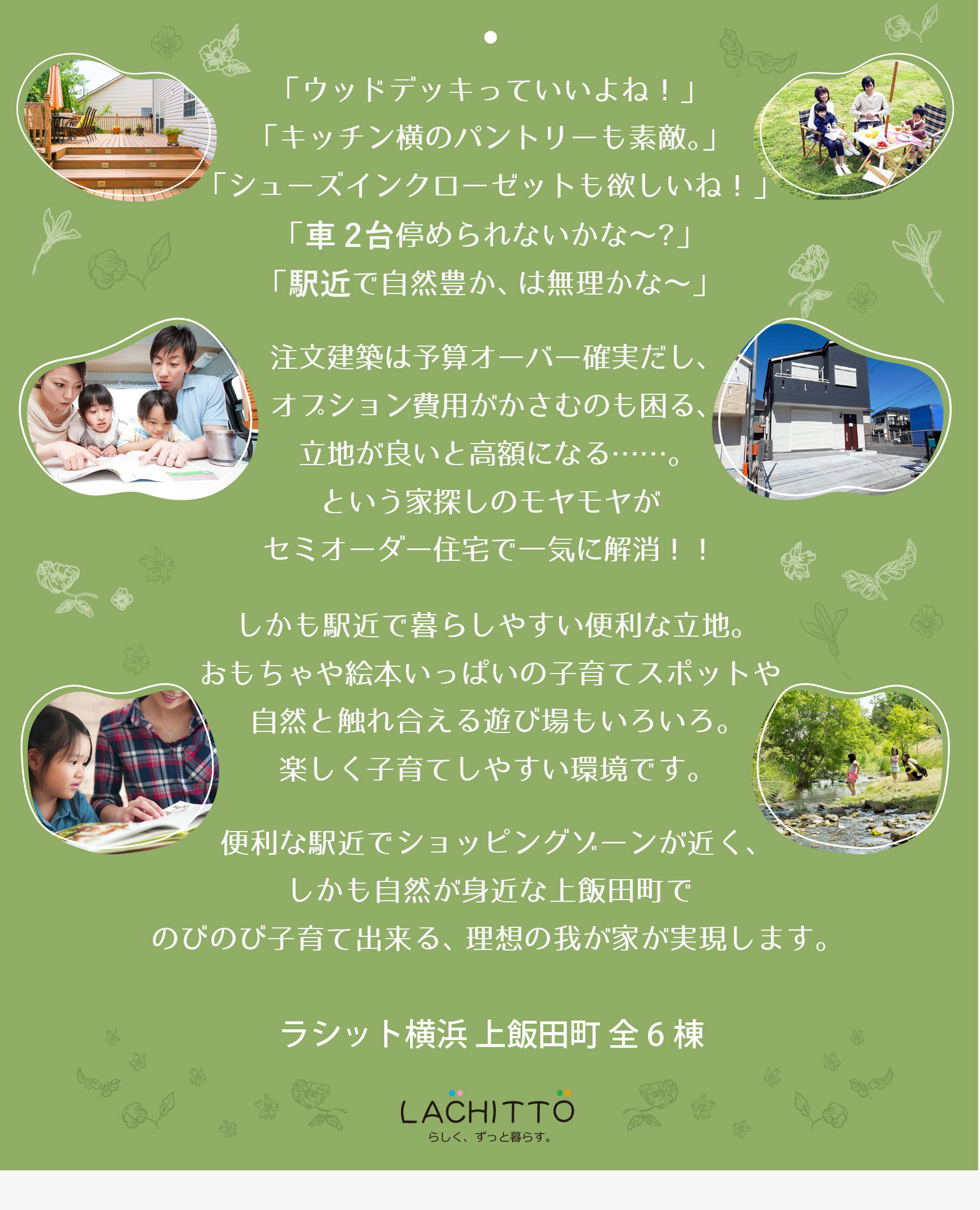 いずみ中央駅 立場駅の近辺で戸建て住宅をお探しなら ラシット横浜 上飯田町 全6棟 横浜建物