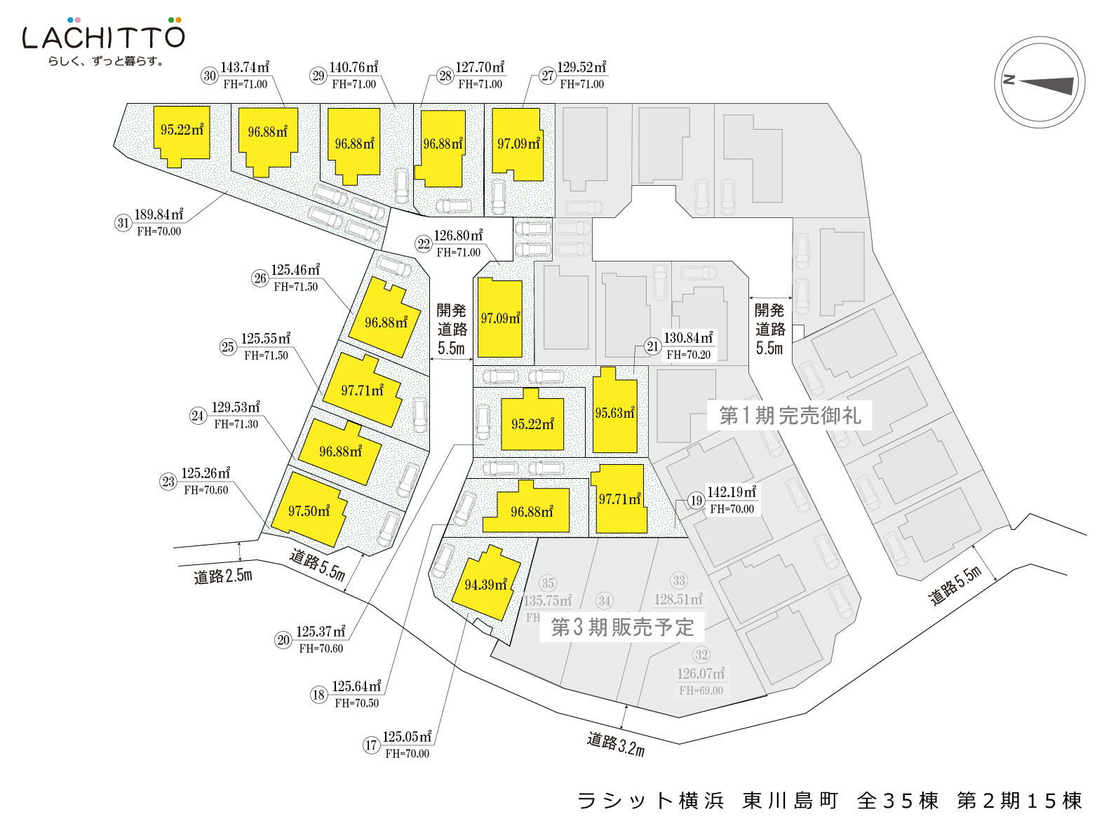 ラシット横浜 東川島町 全35棟 第2期 全体区画図